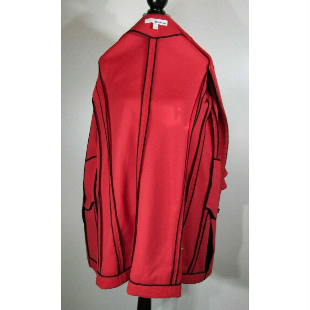 EMERSON ROSE Ruffle Sleeve Long Jacket, Red, Womens Size Large - Picture 7 of 9